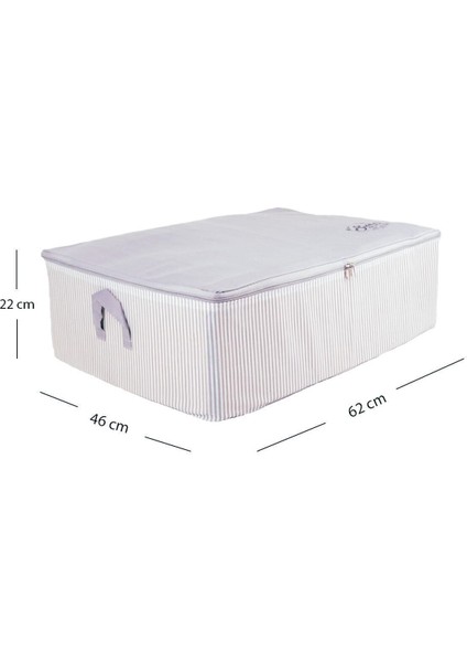 4'lü Gri Çizgili Baza Altı Yastık Yorgan Takımı