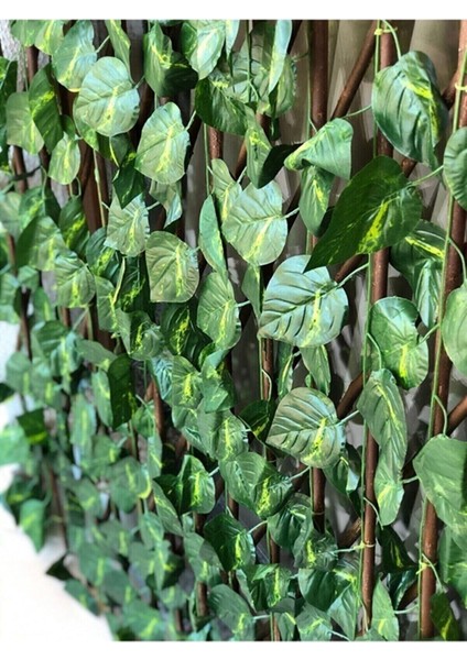 Bambu Yeşil Yapraklı Açılır Kapanır Akordiyon Balkon Bahçe Çiti Sarı Yeşll Yapay Çiçek Bitki 120 x