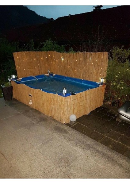 120 cm x 7 Metre Doğal Bambu Çit Hasır Kamış Bahçe Çiti Balkon Çiti Dekorasyon Gölgelik Çit