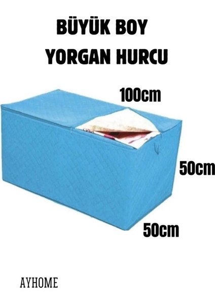 Mavi Setli 6'lı Kutu ve Sandık Tipi Yorgan Hurçları