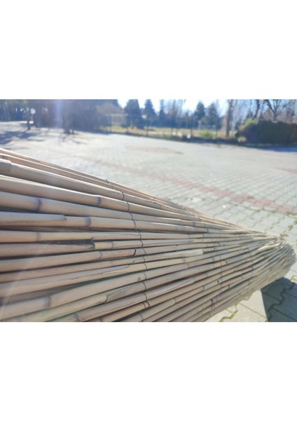 2x5 Telli Kamış Bambu Çit ve Gölgelik, Balkon ve Bahçe Dekoru, Beyaz, 200x500 indirimleri