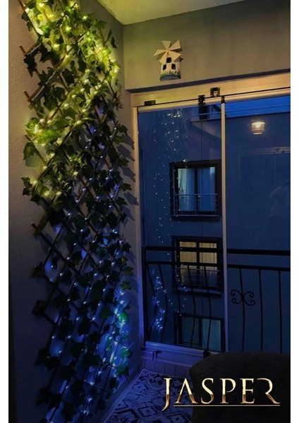 120 x 300 Yapay Çit Geniş Yaprak Akordiyon Çit 120CMX3M Yapay Sarmaşık Duvar Balkon Bahçe Dekoru Ye