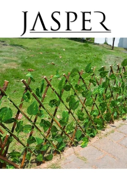 120 x 300 Yapay Çit Geniş Yaprak Akordiyon Çit 120CMX3M Yapay Sarmaşık Duvar Balkon Bahçe Dekoru Ye