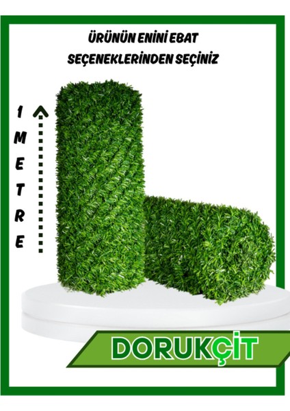 Doruk Çit Dekoratif Çim Çit Rulo 1 Metre x 1 Metre – Yapay Çim Çit Panel Bahçe Balkon Çiti Yeşil Tr