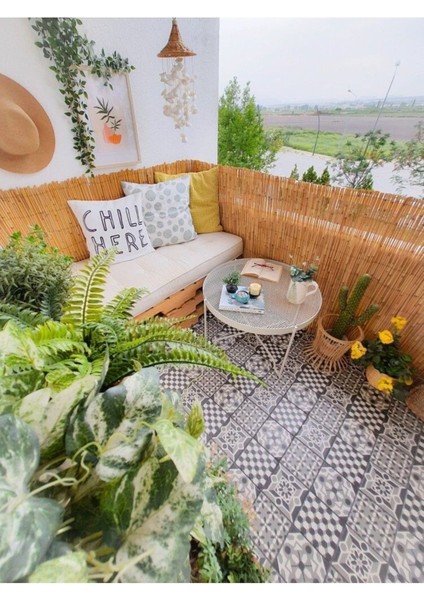 Hasır Kamış Çit 1m x 3 Metre Hasır Çit Rulo Çit Bahçe Çit Balkon Çit Saz Kamış Çit Gölgelik Çit
