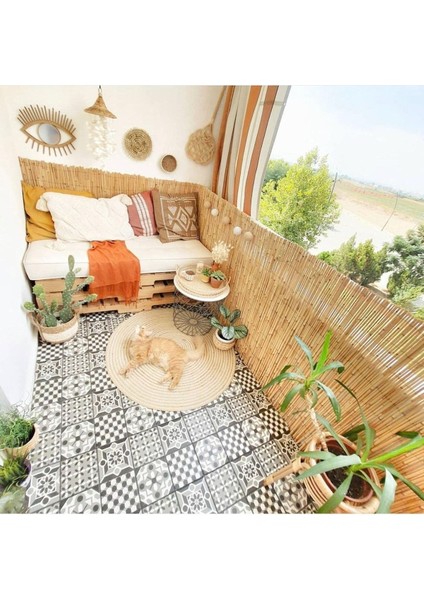 Hasır Kamış Çit 1m x 3 Metre Hasır Çit Rulo Çit Bahçe Çit Balkon Çit Saz Kamış Çit Gölgelik Çit