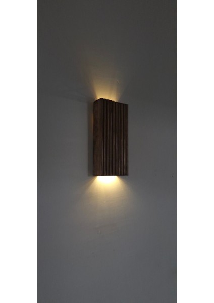 Ahşap ledli pilli aplik, duvar ve balkon dekorasyonu için çok renkli 20x10 cm