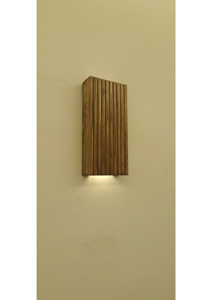Ahşap ledli pilli aplik, duvar ve balkon dekorasyonu için çok renkli 20x10 cm