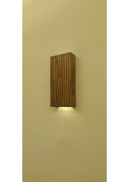 Ahşap ledli pilli aplik, duvar ve balkon dekorasyonu için çok renkli 20x10 cm