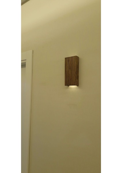 Ahşap ledli pilli aplik, duvar ve balkon dekorasyonu için çok renkli 20x10 cm