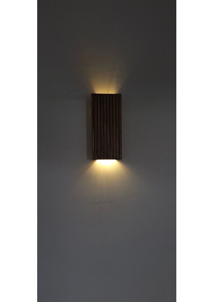 Ahşap ledli pilli aplik, duvar ve balkon dekorasyonu için çok renkli 20x10 cm