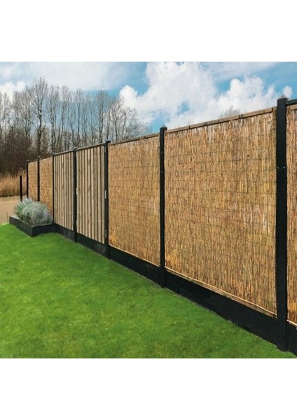 Ekru 1 Metre x 3 Metre Bambu Kamış Hasır Bahçe Çiti Gölgelik Balkon Çiti 100 x 300 Tunalar Tunalar