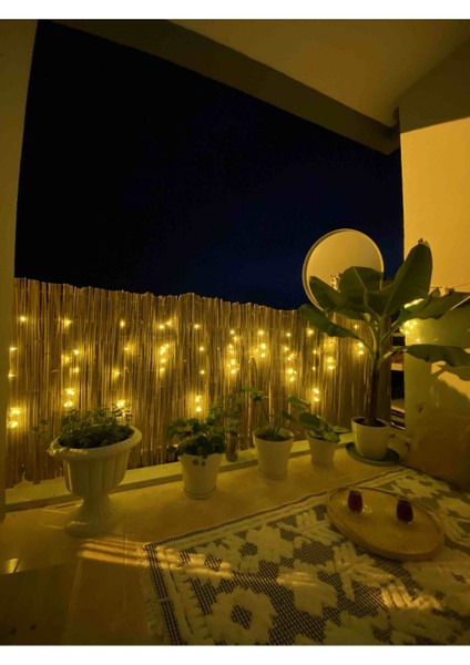 Yeşil Kamış Hasır Bahçe ve Balkon Çiti 1x2,5 m, Gölgelik Materyal