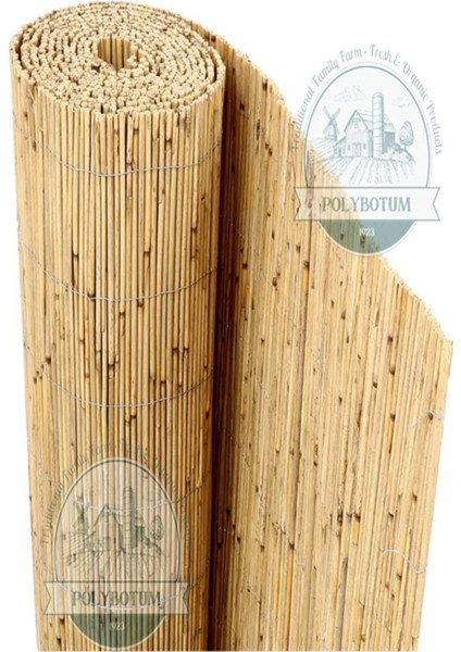 Doğal bambu kamış hasır dekoratif çit, bahçe ve balkon için 100x400 cm sarı renk