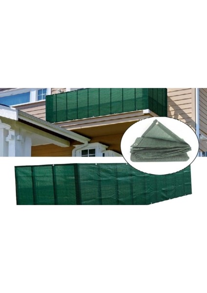 50cm x 8mt Yeşil Balkon Demiri-Korkuluğu Örtüsü, File ve Gölgelik Materyal