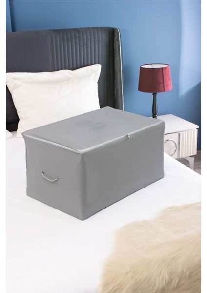 Orta Boy Baskı Detaylı Antrasit Hurç 63X40X34 Cm, Gri Renkli, Pratik ve Şık Tasarım