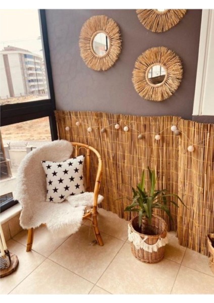 2.5x5 m Hasır Çit Rulo, Bahçe, Balkon, Çatı, Dekoratif Gölgelik, Ekru fırsatları