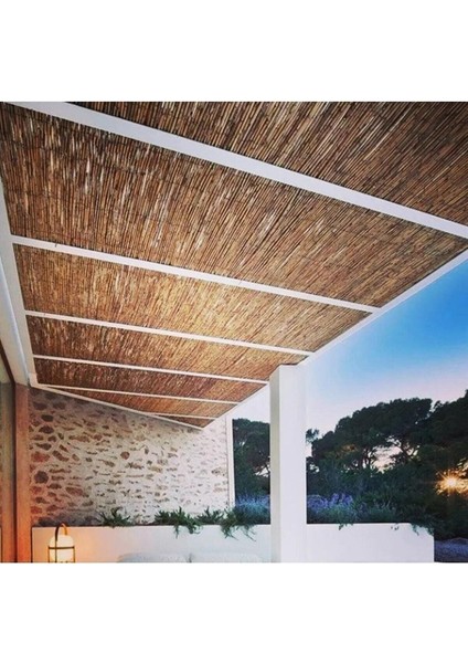 2.5x5 m Hasır Çit Rulo, Bahçe, Balkon, Çatı, Dekoratif Gölgelik, Ekru