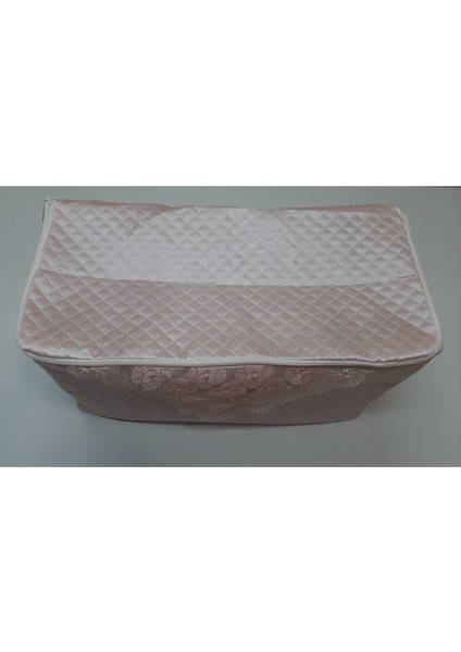 Inceli Saten Yastık Hurcu, Kapitoneli, Çeyizlik, Bohçalık, 65X37X32CM