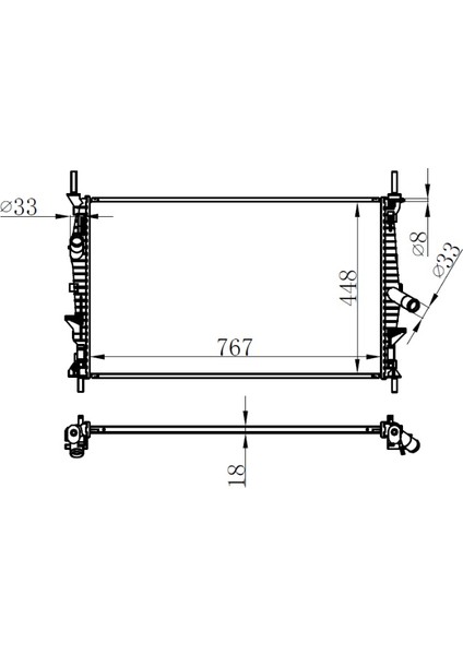Motor Su Radyatoru Transıt Tuorneo Custom V362 V363 2.2tdcı 100PS 125PS 135PS 140PS 155PS 12