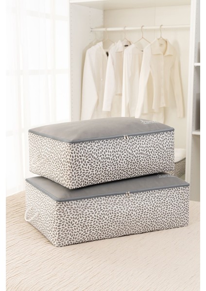 Çiftli Yastık Yorgan ve Kazak Seti, Gri Renk, Rahat ve Şık Ev Dekoru Için Ideal.