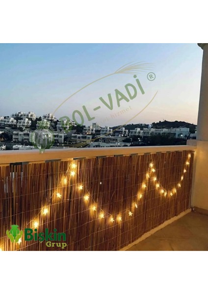 Kahverengi 70CM Yükseklik x 250CM Genişlik Bambu Kamış Hasır Çit Dekoratif Bahçe Balkon ve Duvar Çi