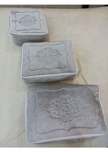 Kadife Işlemeli 3'lü Bohça Seti, Nişan ve Düğün Için Şık ve Zarif Hediye modelleri