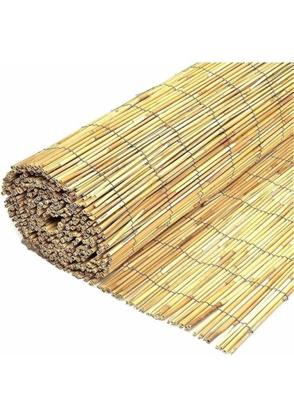 Tr 100 cm x 6 Metre Kamış Hasır Balkon Çiti Bahçe Çiti Bambu Çit Rulo Çit Gölgelik Dekorasyon Hasır