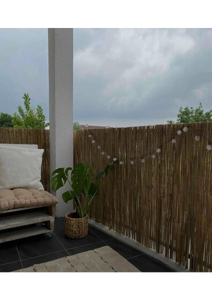 Tr 100 cm x 6 Metre Kamış Hasır Balkon Çiti Bahçe Çiti Bambu Çit Rulo Çit Gölgelik Dekorasyon Hasır