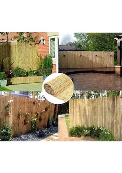 Turkuaz 50CM x 5 Metre Bambu Kamış Hasır Bahçe Çiti Gölgelik Balkon Çiti Hasır