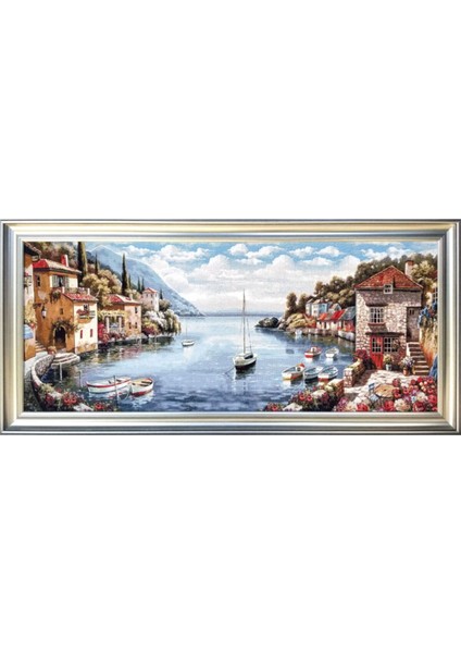 Modern Deniz Manzaralı Tekstil Goblen Dokuma Tablo Kumaşı