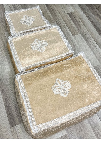 Kadife Güpürlü Bohça Seti, Nişan ve Söz Organizasyonu Için 3'lü Paket fiyatları