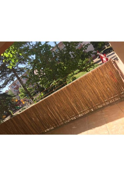 Kahverengi 1 Metre x 2,5 Metre Kamış Hasır Bahçe Çiti Balkon Çiti Bahçe Hasırı Hasır Çit , Balkon Ç