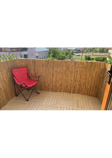 Kahverengi 1 Metre x 2,5 Metre Kamış Hasır Bahçe Çiti Balkon Çiti Bahçe Hasırı Hasır Çit , Balkon Ç