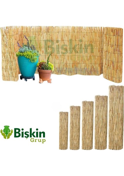 Bambu 200CM Yükseklik x 250CM Genişlik Doğal Bambu Kamış Hasır Çit Dekoratif Bahçe Balkon ve Duvar