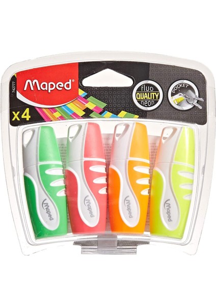 742777 Fluo Peps Mini Fosforlu Kalem 4 Lü
