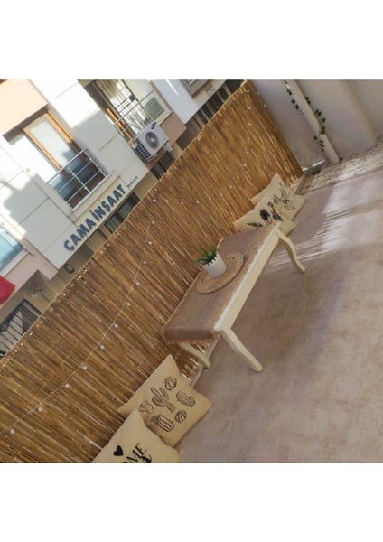90x300 cm Sarı Hasır Bahçe ve Balkon Çiti, Gölgelik ve Dekorasyon için ideal
