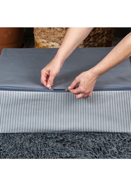4'lü Mega Boy Baza Altı Bavul Içi Dolap Düzenleyici Organizer, 75X40X20, Gri