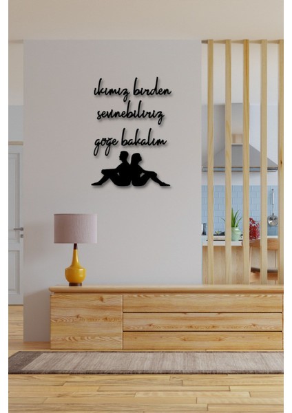 Siyah Ahşap Ikimiz Birlikte Sevinebiliriz Duvar Dekoru 70X50CM fiyatları