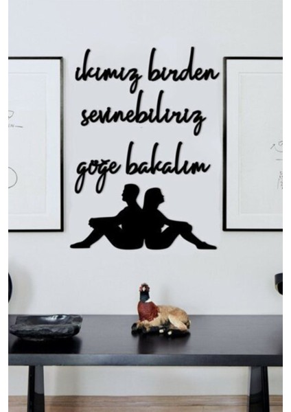 Siyah Ahşap Ikimiz Birlikte Sevinebiliriz Duvar Dekoru 70X50CM modelleri