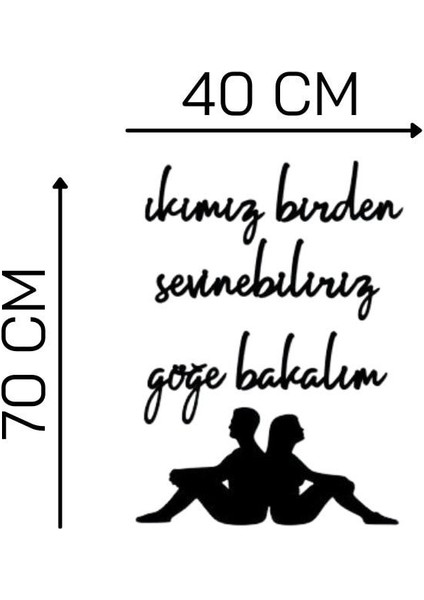 Siyah Ahşap Ikimiz Birlikte Sevinebiliriz Duvar Dekoru 70X50CM fırsatları