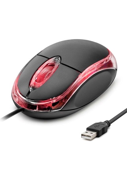 Kablolu Mouse 800 Dpı LED 110CM Siyah ND3251