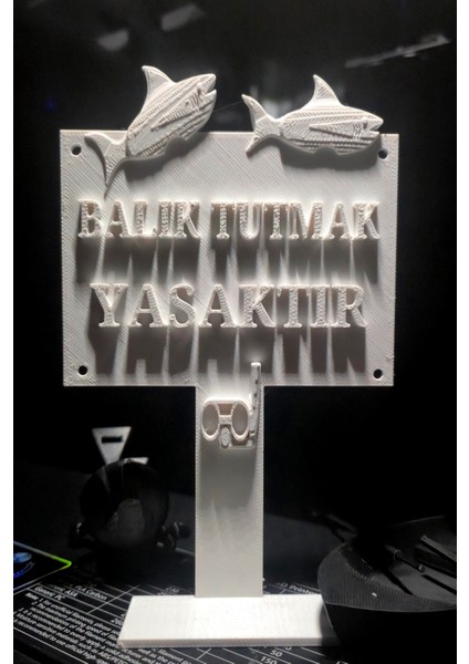Orta Boy Balık Tutmak Yasaktır 12x7 cm Akvaryum Dekoru