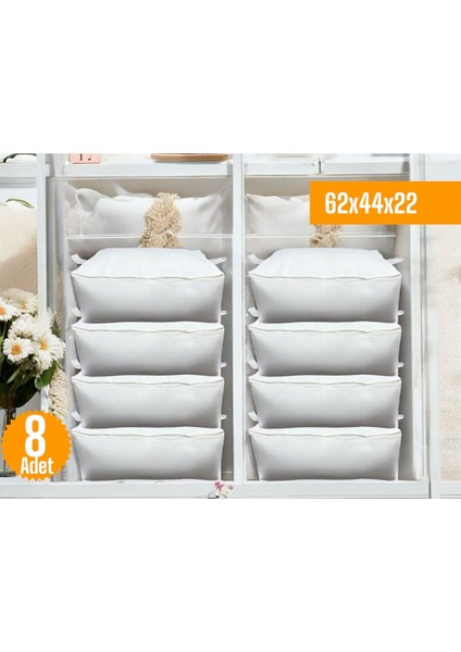8 Adet Beyaz Alt ve Çekyat Tipi Hurçlar, 62X44X22 Cm, Xlarge, Dayanıklı ve Şık Kullanım