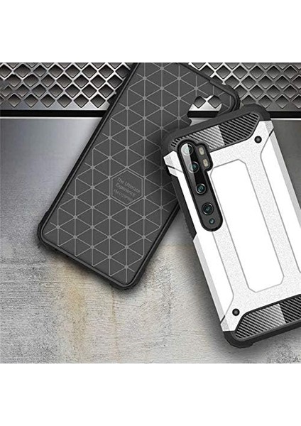 Xiaomi Mi Note 10 ile Uyumlu Kılıf Zore Crash Zırh Tipi Koruyucu Çift Katmanlı Silikon Kapak,gold