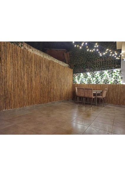 Doğal bambu kamış hasır bahçe ve balkon çiti, 130x300 cm, kahverengi