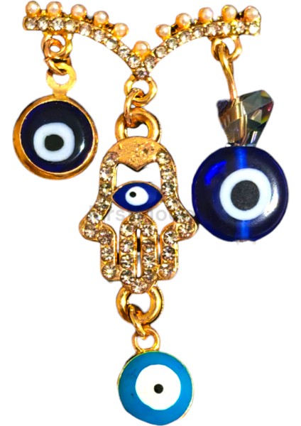 Charm 20 mm / 22 mm Silikon ve Apple Watch Silikon Kordonlar Için Uyumlu Kordon Süsü Hamsa Nazarlık