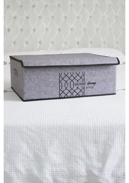Keçe Kapaklı Baza Kutu Gri 50X40X19 Cm, Şık ve Kullanışlı Saklama Çözümü modelleri