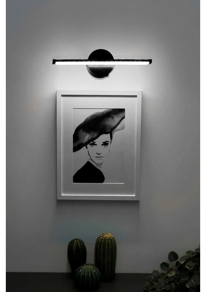 Yapışkanlı Beyaz LED Aplik, Dekoratif Duvar Işığı, Pilli, Çerçeve Aplik