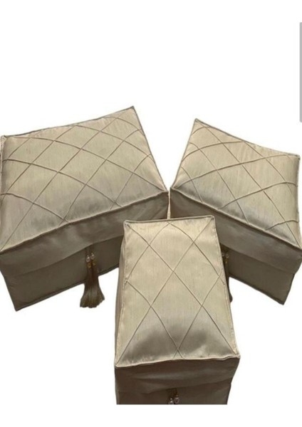 Nervürlü Üçlü Hurç Seti - Şık ve Pratik Saklama Çözümleri